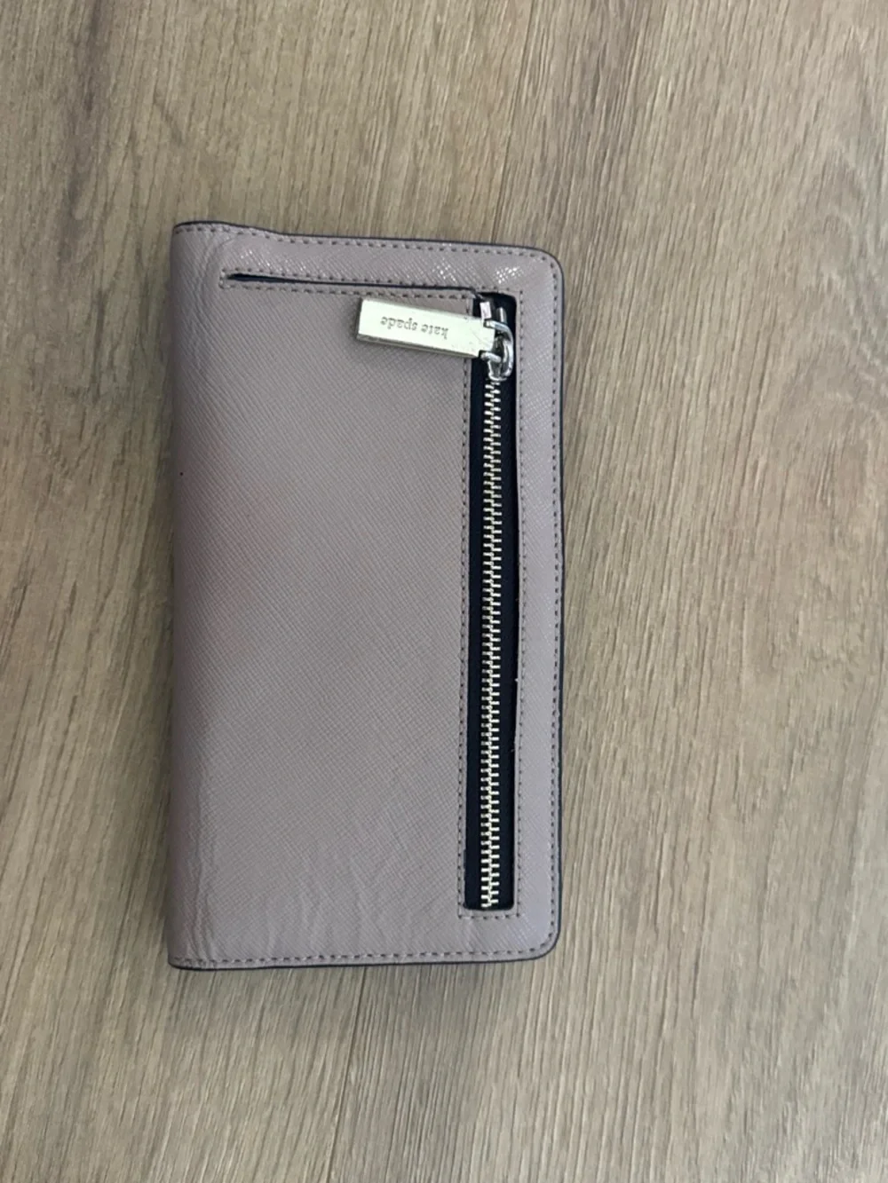 kate spade mauve taupe zip wallet